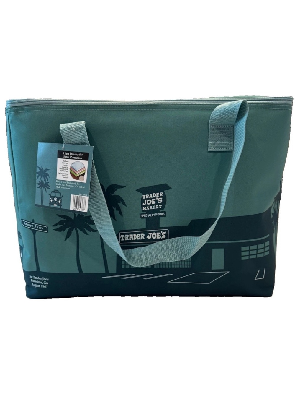 NWT Trader Joe's large Teal Reusable Insulated Grocery Tote 2026 limited edition